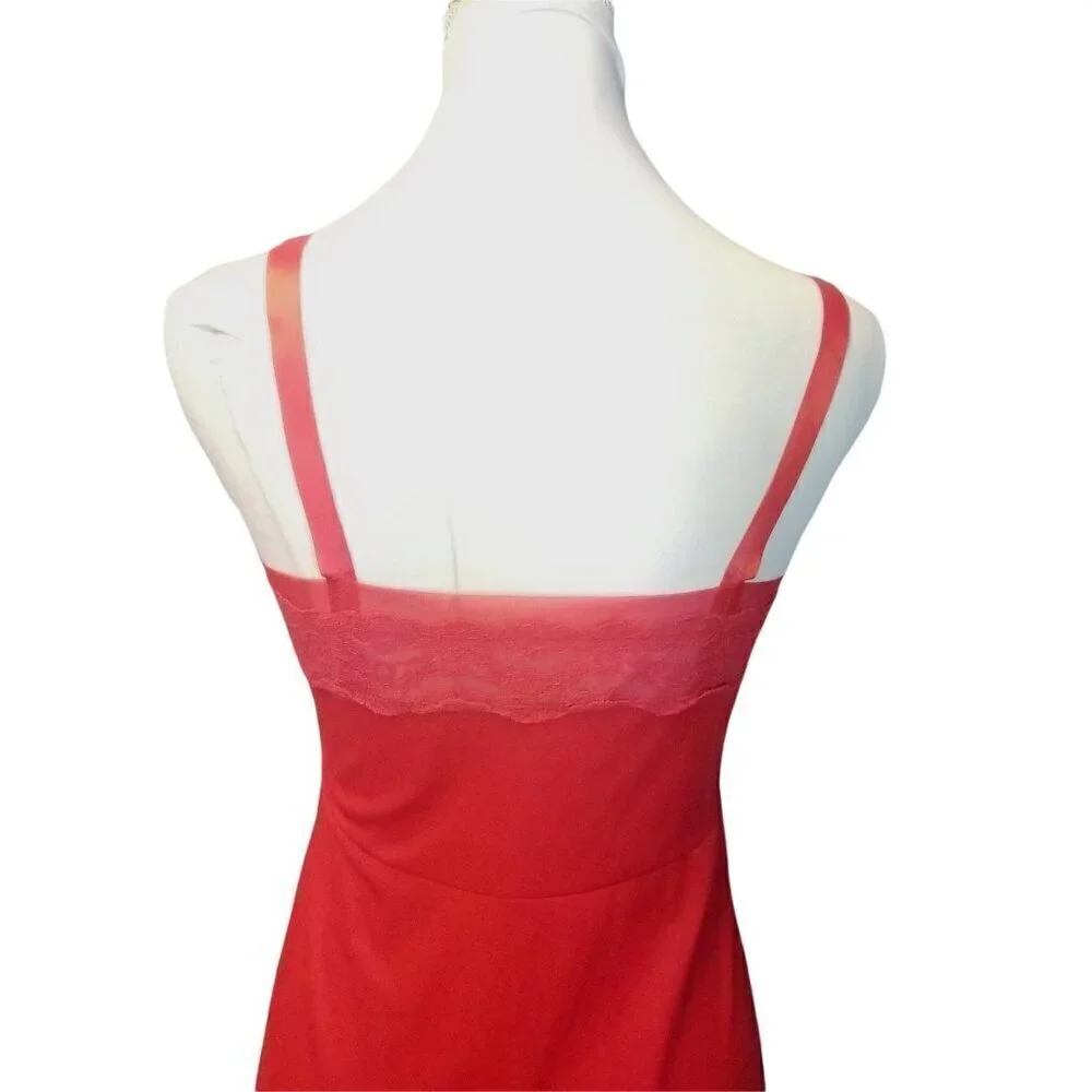 Vtg 50s Philmaid red full slip dress - Picture 5 of 8